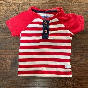 Rugged Butts Short Sleeve Striped Tee Red White Blue Sz 3-6 M